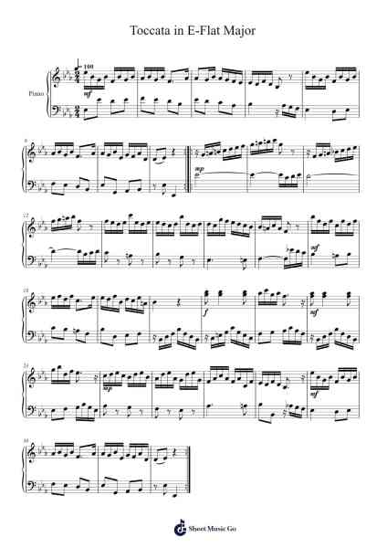 Toccata in E-Flat Major Sheet Music by Johann Ludwig Krebs-Arr.Urkuk Joneswat