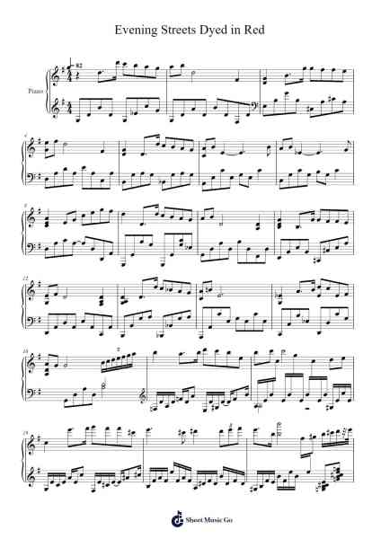 Evening Streets Dyed in Red Sheet Music by Ivesclaire Grifly-Arr.Duntrick