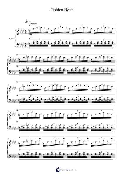 Golden Hour Sheet Music by JVKE-Arr.Sret