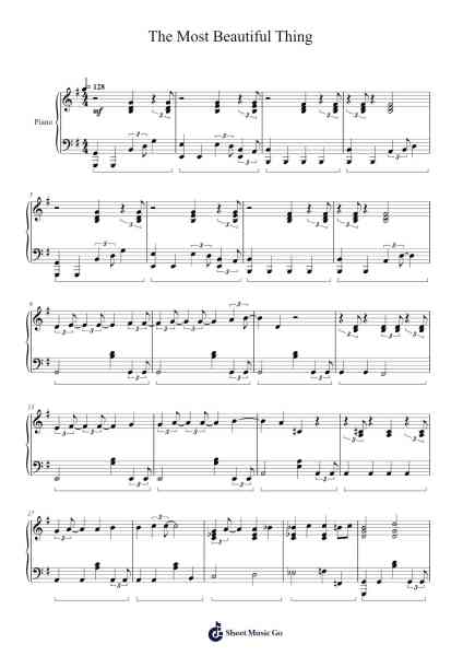The Most Beautiful Thing Sheet Music by Bruno Major-Arr.Houscar Moulwat
