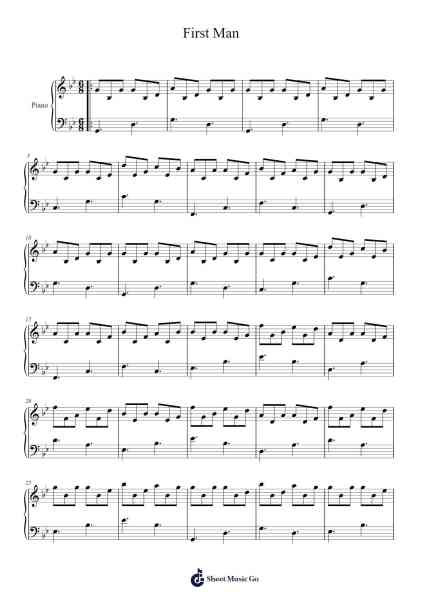First Man Sheet Music by Justin Hurwitz-Arr.Tabbeth Kentthune