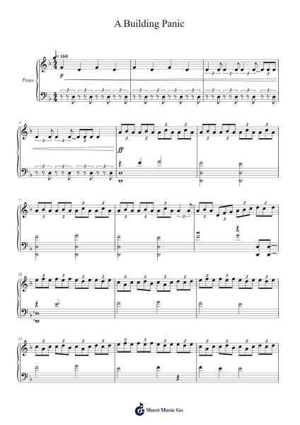 A Building Panic Sheet Music by Petwain-Arr.Nanholt Walkchi