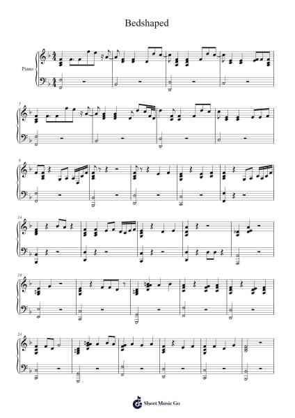 Bedshaped Sheet Music by Melissa Kuik-Arr.Dolamb Strafay