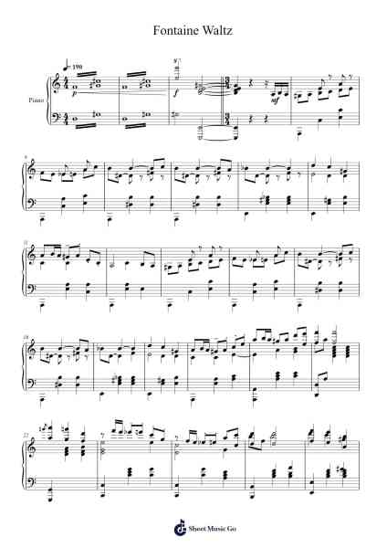 Fontaine Waltz - Icewind Suite Piano Arrangement Sheet Music by HOYO-MiX-Arr.Franfield Pricecil