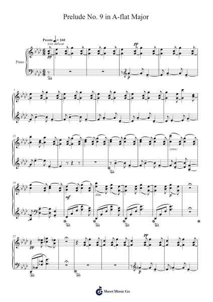 Prelude No. 9 in A-flat Major Sheet Music by Matthew Wong-Arr.Yetbur Jacmill