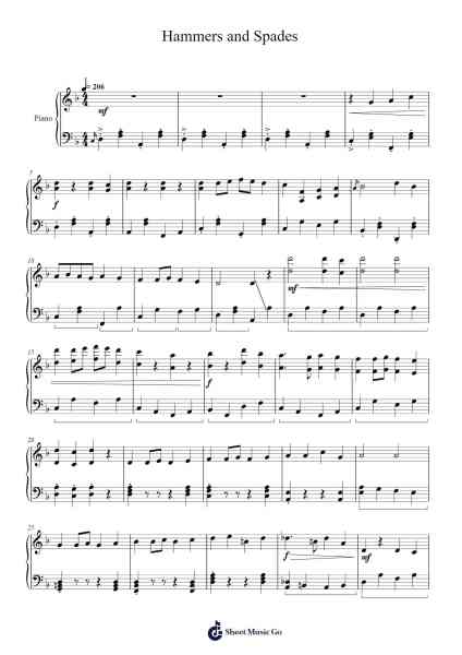 Hammers and Spades Sheet Music by Jan Valta/Adam Sporka-Arr.Willmand Dundre