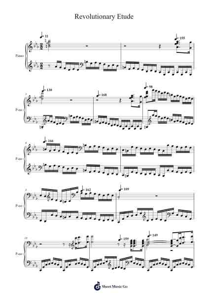 Étude Op. 10, No. 12 in C Minor "Revolutionary" Sheet Music by Frédéric Chopin-Arr.Osbrow Joeholt