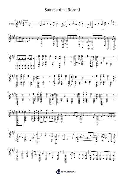 Summertime Record Sheet Music by JubyPhonic-Arr.Herkyle