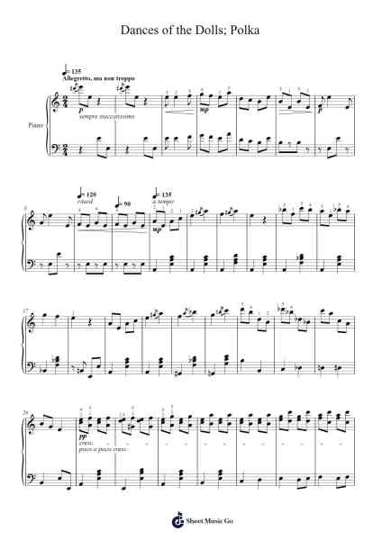 Dances of the Dolls: Polka Sheet Music by Dmitri Shostakovich-Arr.Fosil Johnlind