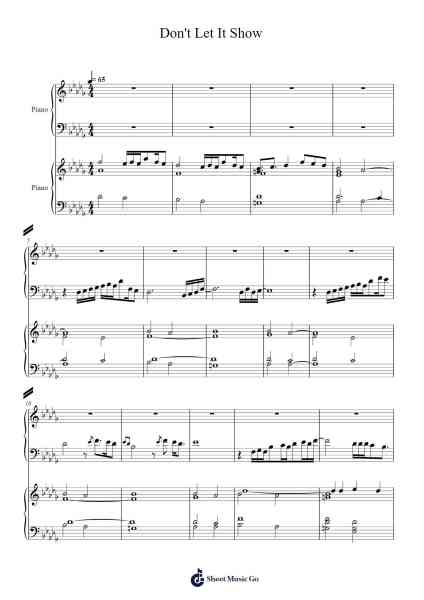 Don't Let It Show Sheet Music by The Alan Parsons Project-Arr.Egbeau