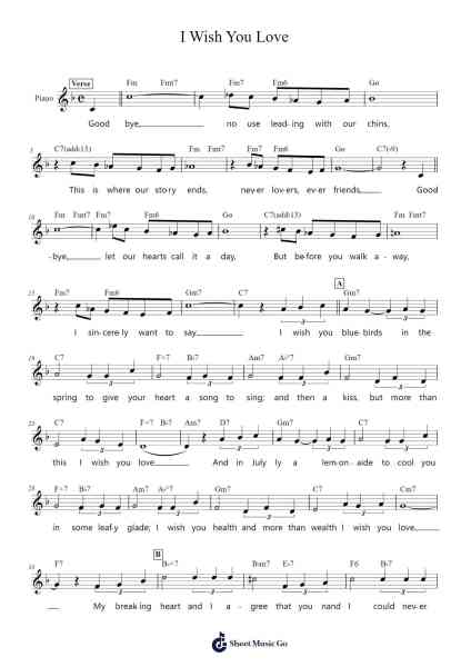 I Wish You Love Sheet Music by Charles Trenet-Arr.Wyann Ianli