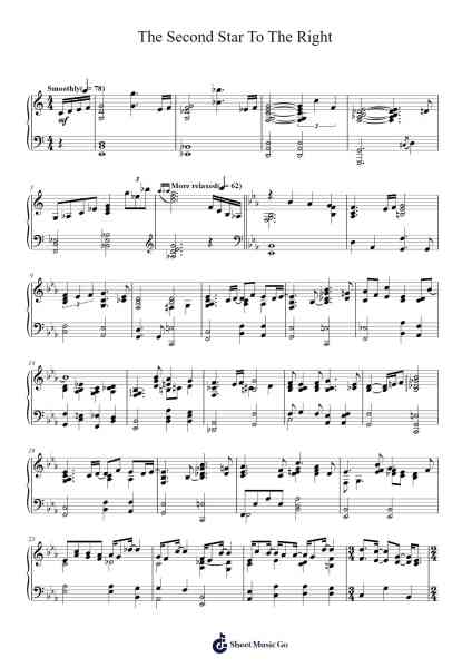 The Second Star To The Right Sheet Music by Sammy Fain-Arr.Lamshop