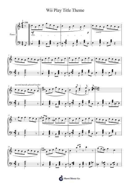 Wii Play Title Theme Sheet Music by Shinobu Nagata-Arr.Kerniei Judkell