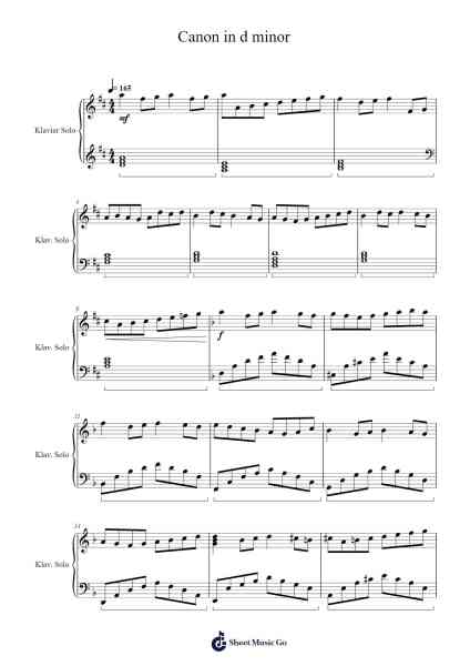 Canon in d minor Sheet Music by Tony Ann-Arr.Bairdkeith Cysoon