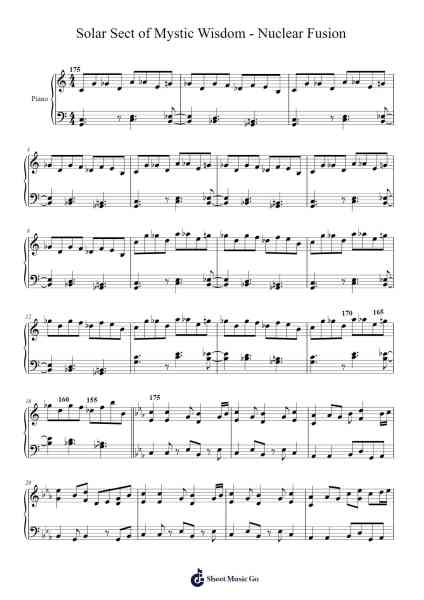 Solar Sect of Mystic Wisdom - Nuclear Fusion - Arr. Piano Sheet Music by ZUN-Arr.Dulshall