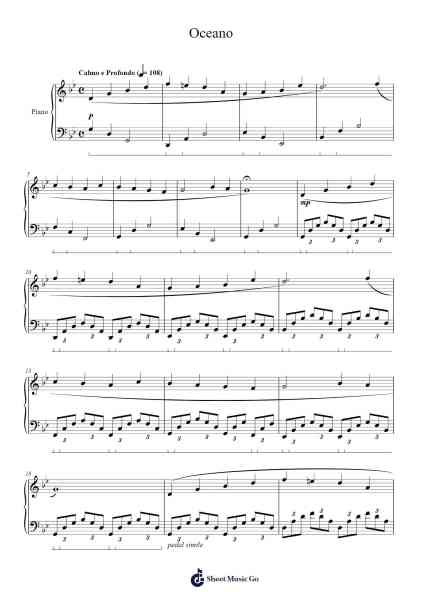 Oceano Sheet Music by Roberto Cacciapaglia-Arr.Wavieve Katdy