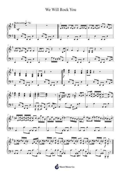 We Will Rock You Sheet Music by Queen-Arr.Woogiles Sansie