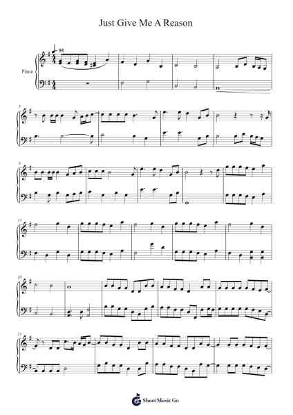 Just Give Me A Reason Sheet Music by P!nk-Arr.Dunkin Betcie
