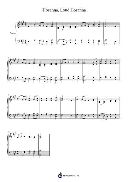 Hosanna, Loud Hosanna Sheet Music by -Arr.Jorriel Toursnoah