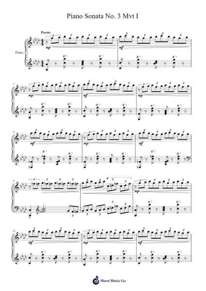 Piano Sonata No. 3 in B Minor, Op. 58: I. Allegro maestoso Sheet Music by Hayreed Toutment-Arr.Lauven Joyceleif