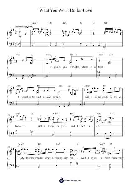 What You Won't Do for Love Sheet Music by Bobby Caldwell-Arr.Lanhy
