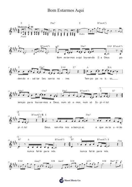 Bom Estarmos Aqui Sheet Music by Renascer Praise-Arr.Bardthea Faylotte
