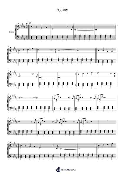 Agony Sheet Music by Yung Lean-Arr.Wattsh