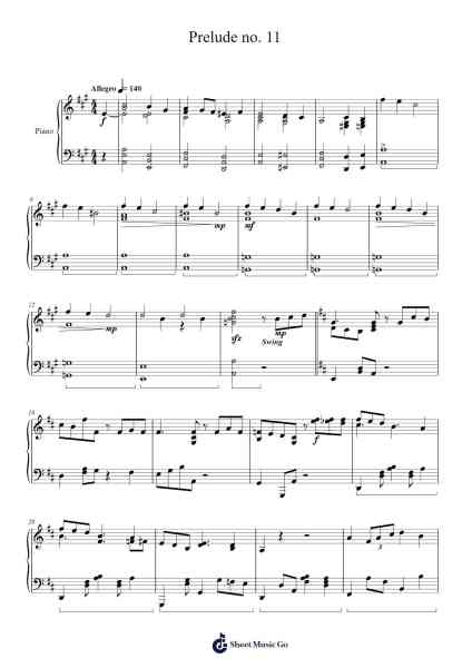 Prelude no. 11 Sheet Music by Brock Savignac-Arr.Krispert