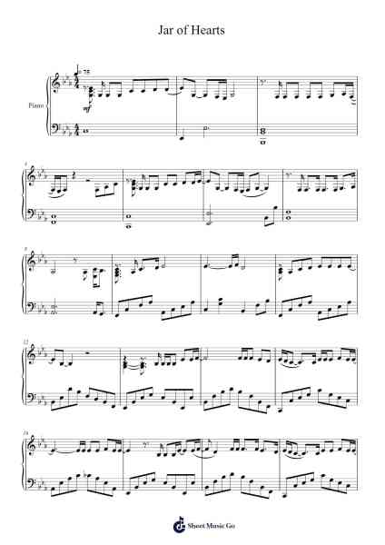 Jar of Hearts Sheet Music by Christina Perri-Arr.Crichriet Hawreen