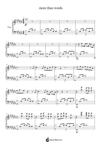 more than words Sheet Music by Hitsujibungaku-Arr.Hartecam Thodoreboyle
