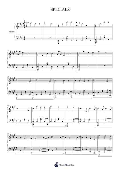 SPECIALZ Sheet Music by King Gnu-Arr.Panvier Oisendan