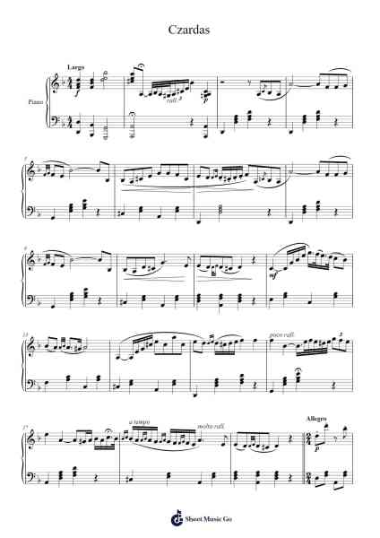 Czardas Sheet Music by Vittorio Monti-Arr.Paggai Noelsay