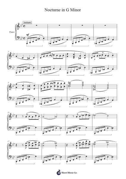 Nocturne in G Minor Sheet Music by Reynings-Arr.Chrismay Penniah