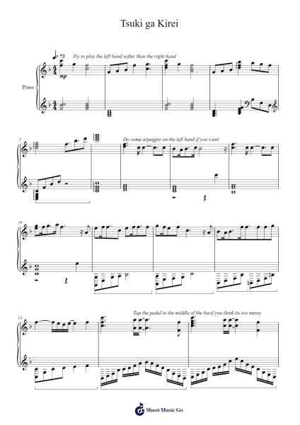 Tsuki ga Kirei Sheet Music by Nao Toyama-Arr.Bonrian Vanqe