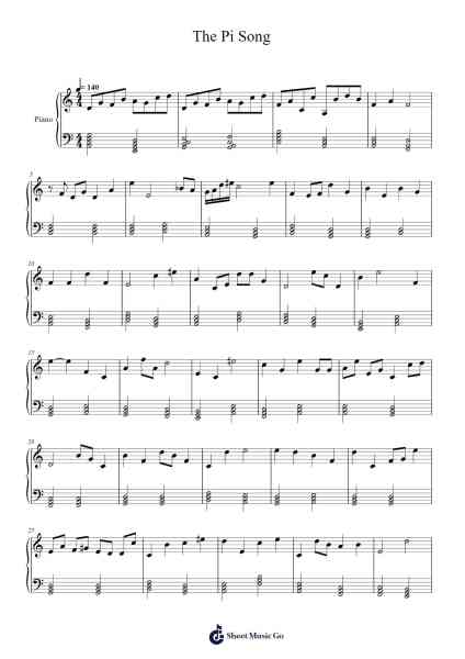 The Pi Song Sheet Music by ASAPScience-Arr.Pubey