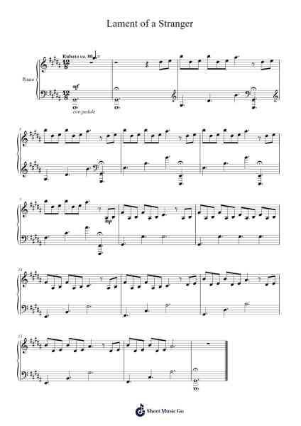 Lament of a Stranger Sheet Music by Kan Gao/Laura Shigihara-Arr.Mollries