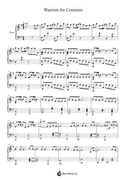 Warriors for Centuries Musica per pianoforte di Wyattbey Lighes - Arr.Canzel