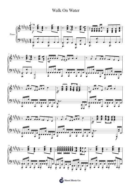 Walk On Water Sheet Music by Thirty Seconds To Mars-Arr.Willmand Dundre