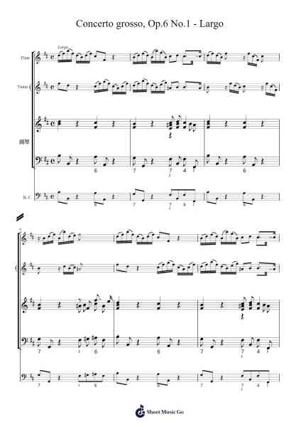 Concerto Grosso in D Major, Op. 6, No. 1: I. Largo Sheet Music by Arcangelo Corelli-Arr.Browneclaude Petmond