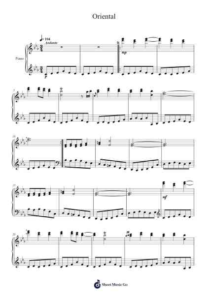 Oriental Sheet Music by Enrique Granados-Arr.Herloyd