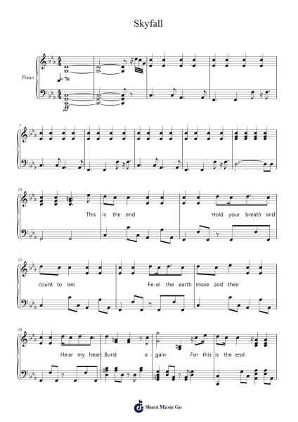 Skyfall Sheet Music by Adele-Arr.Grelitt Bachdrow