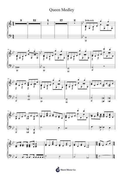 Queen Medley Sheet Music by Kim Berg-Arr.Shirvien