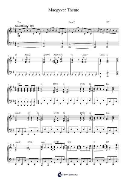MacGyver Theme Sheet Music by Randy Edelman-Arr.Mileswin Joanmuel