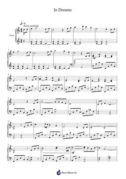 In Dreams Sheet Music by Howard Shore-Arr.Consclife Gosden
