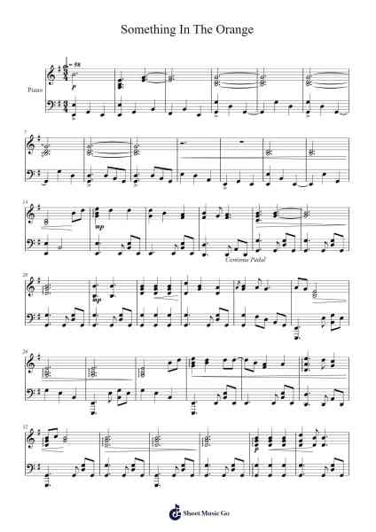 Something In The Orange Sheet Music by Zach Bryan-Arr.Brobraith Zeyer