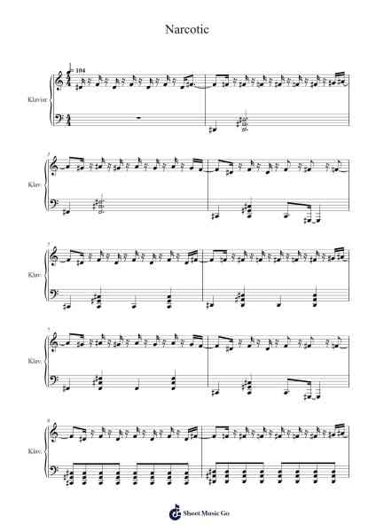 Narcotic Sheet Music by Liquido-Arr.Lamshop