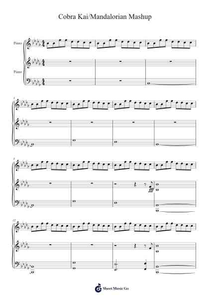 Cobra Kai/Mandalorian Mashup Sheet Music by Pho3nixYT-Arr.Cofvey Fieldmeo