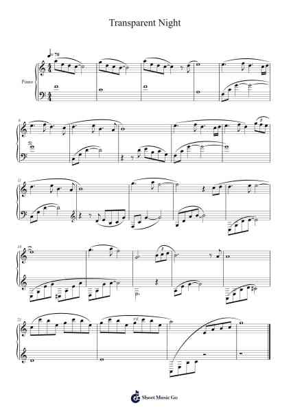 Transparent Night Sheet Music by HOYO-MiX-Arr.Melra Consmer