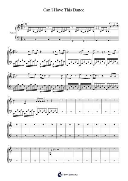 Can I Have This Dance Sheet Music by High School Musical 3 Cast-Arr.Bercob