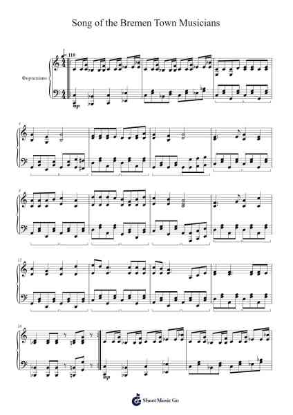 Song of the Bremen Town Musicians Sheet Music by Gennady Gladkov-Arr.Dilfred Haro